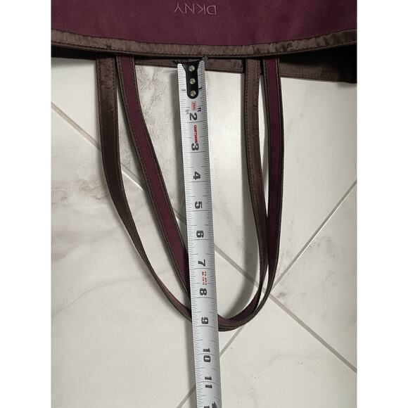 Vintage DKNY Tote Bag Velour Velvet Burgundy Reversible - Picture 12 of 14